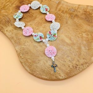 Handmade fabric Rosary